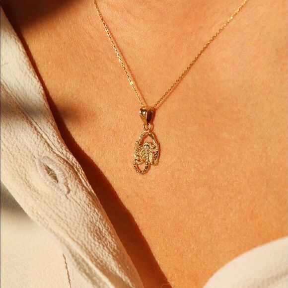 Scorpion charm14k Solid Gold Pendantperfect giftscorpion zodiac sign